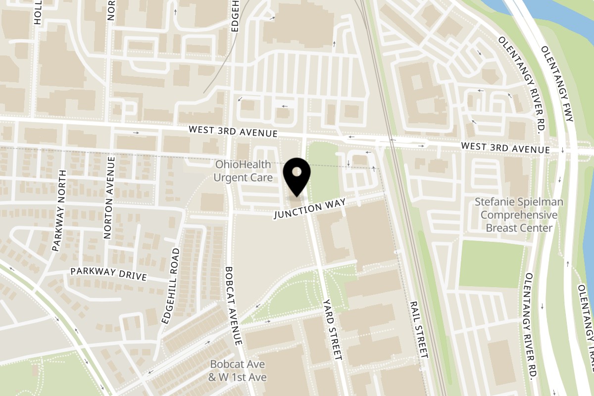 Map showing the location of Habaneros Fresh Mexican Grill Grandview Heights on 1105 Yard St in Grandview Heights